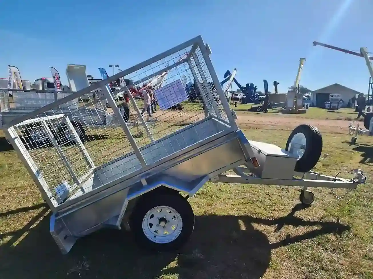galvanized tilting cage trailer