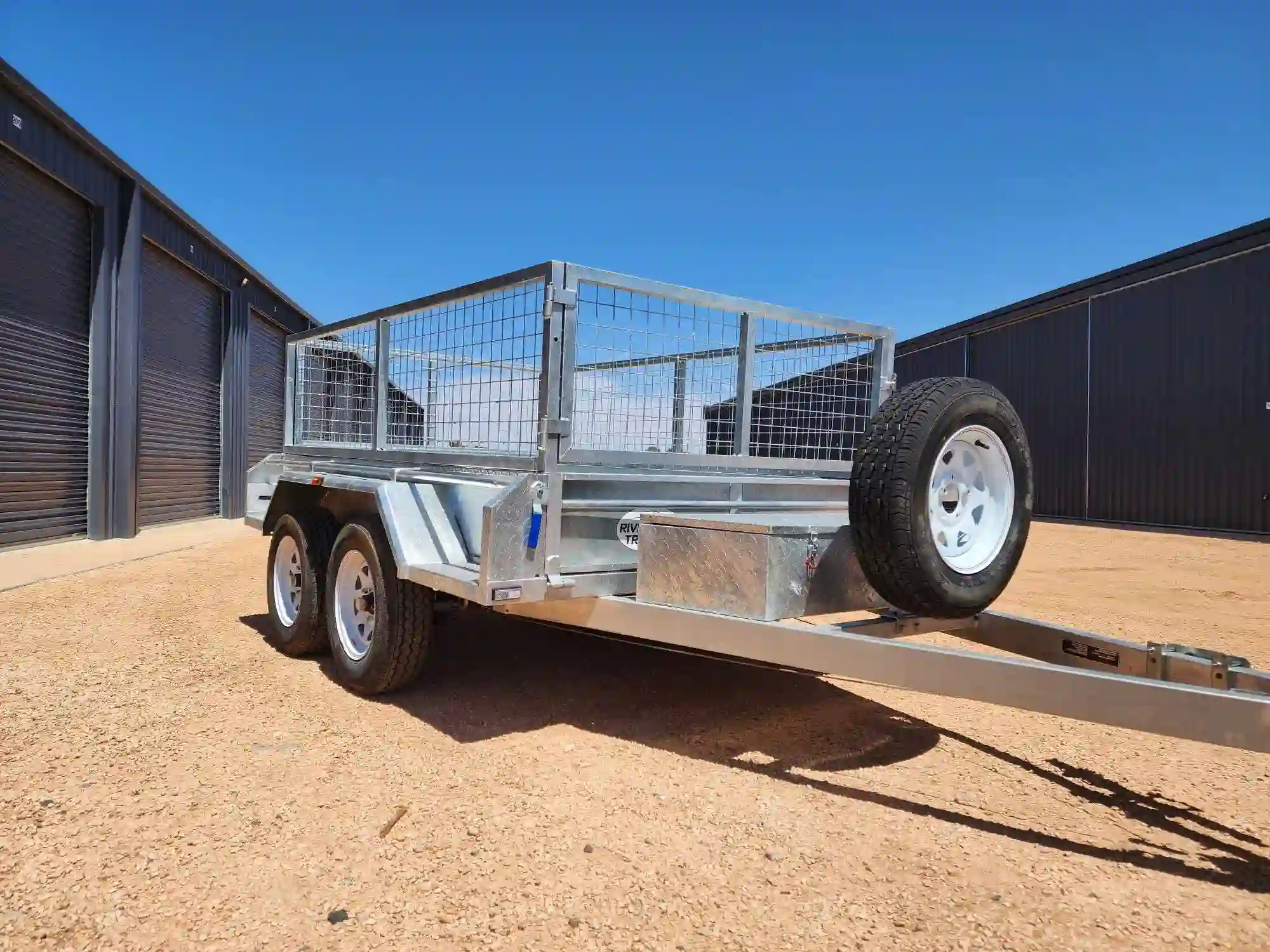 dual axle cage trailer galvanized