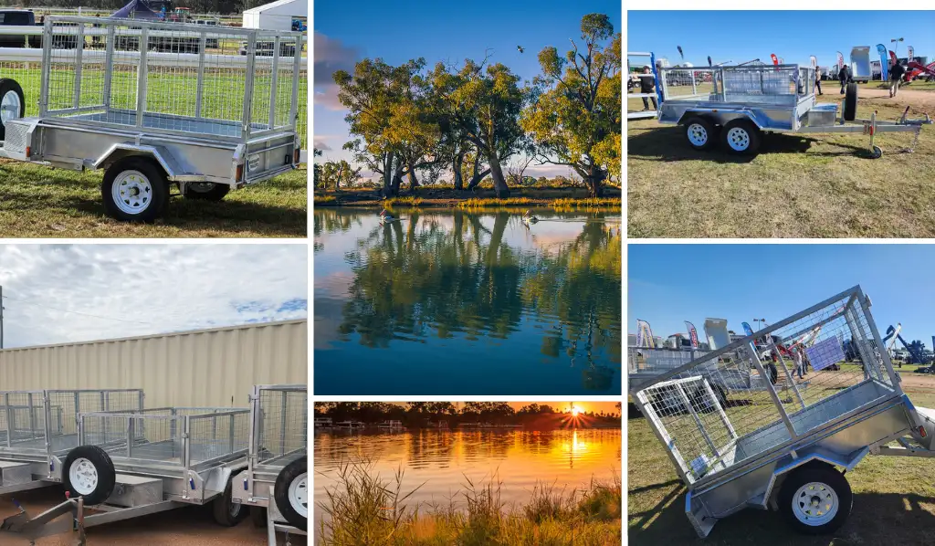 collage of utility trailers